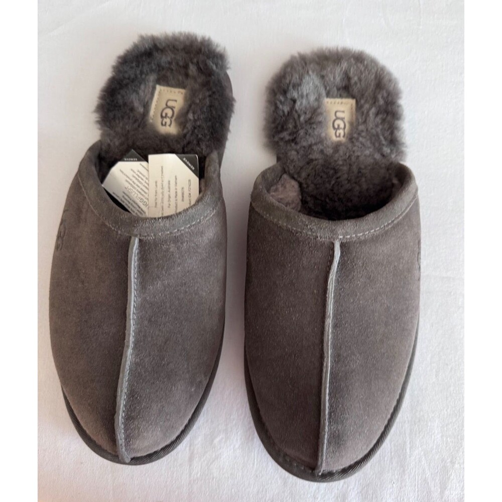 UGG Men's Scuff Slipper Charcoal Grey Suede Slippers Size 10 US NWB